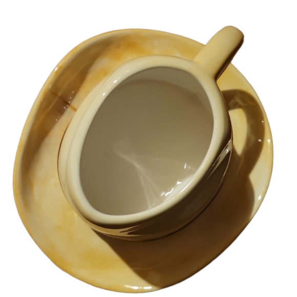 Vtg Ganz Cowboy/Cowgirl Hat Cup Mug/ Saucer Ceramic Filled To The Brim - Picture 2 of 4